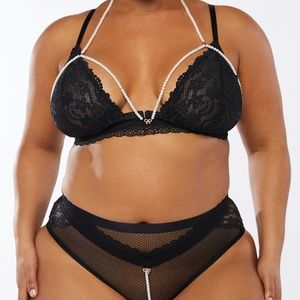 Savage C Fenty lace and beaded bralette overlay